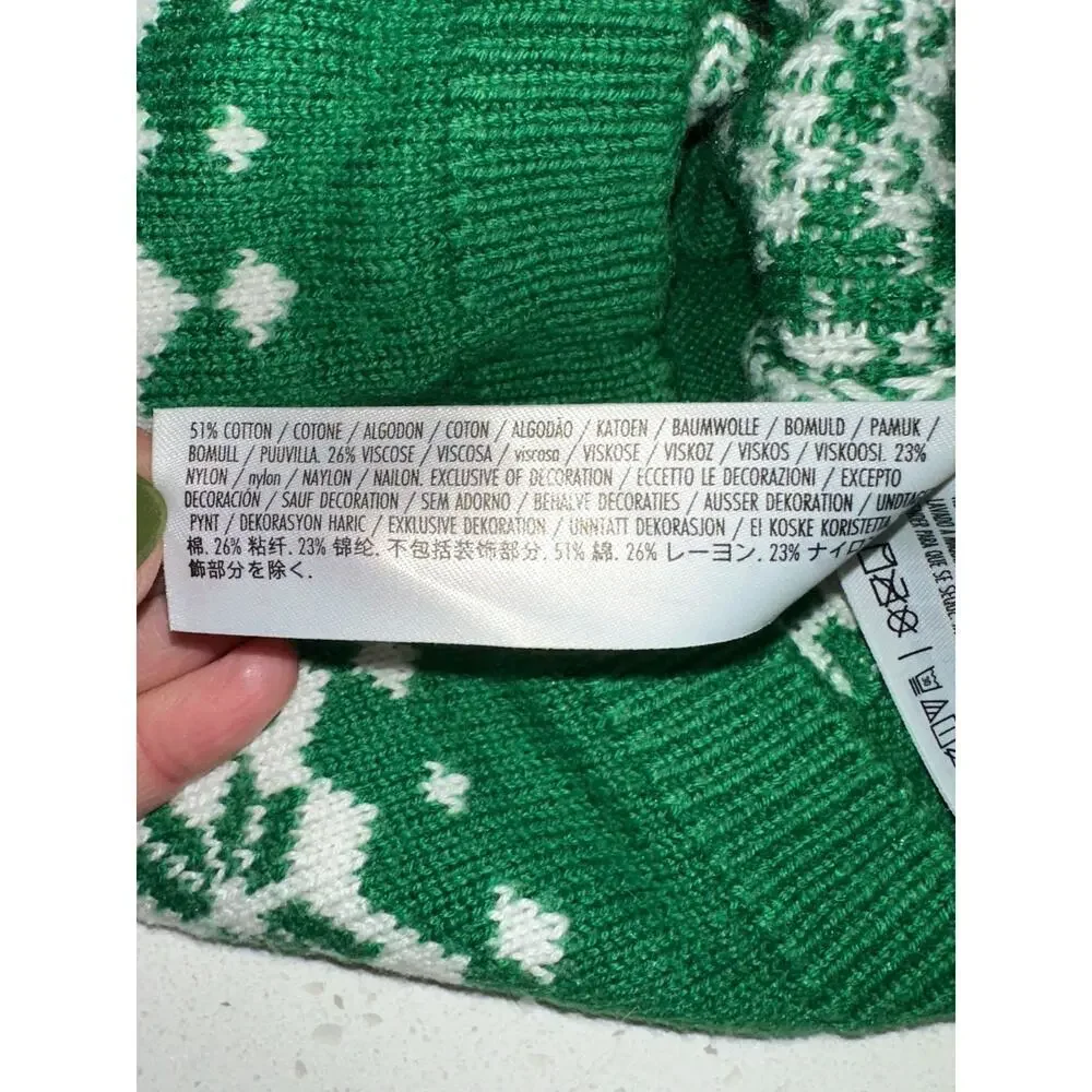 Disney Baby Christmas Sweater Unisex 9-12 M Green Mickey Mouse - Picture 5 of 7